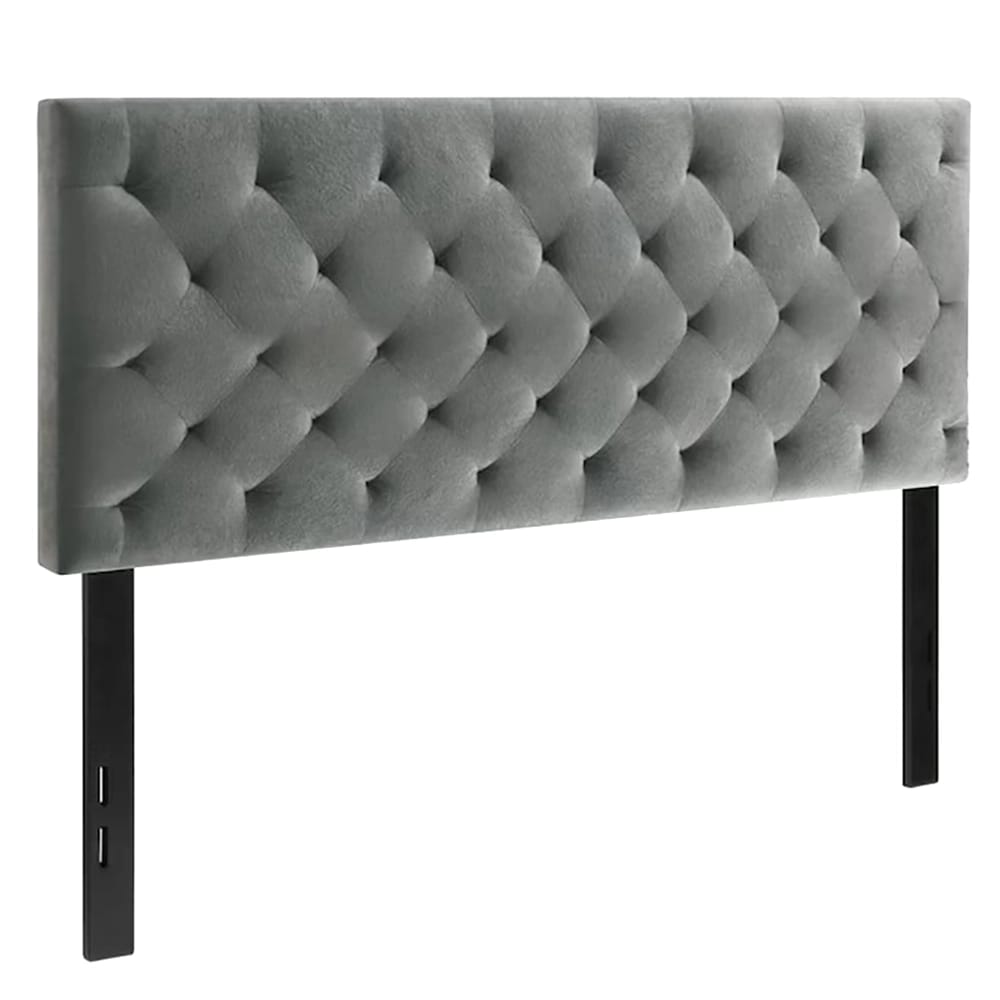 Belle Isle Furniture Auburndale Velvet Upholstered Headboard, King, Dark Gray