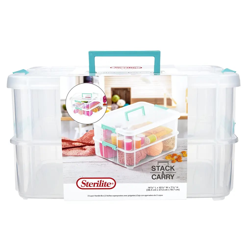 Sterilite Stack & Carry 2 Layer Handle Box