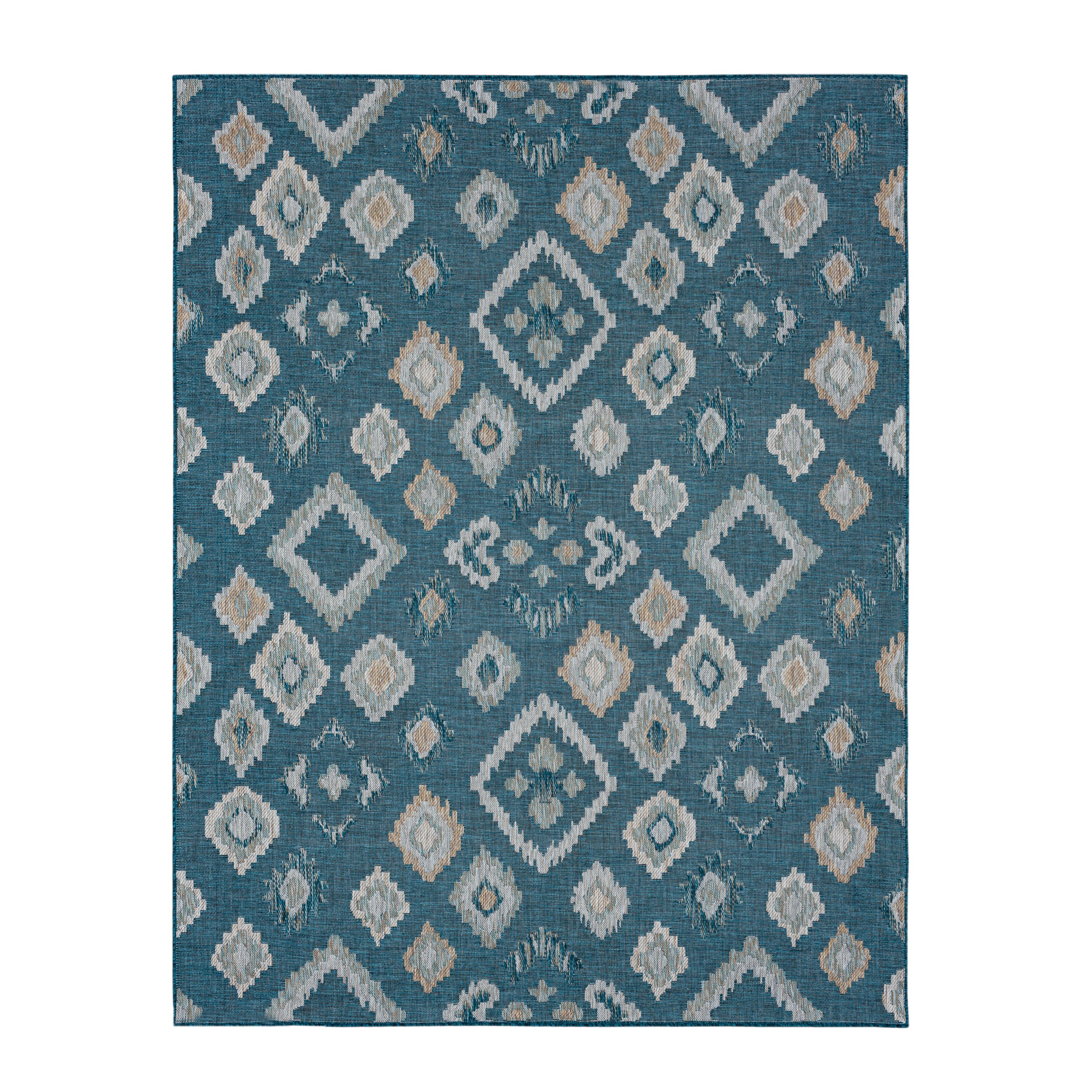 Mohawk Brookwood Outdoor/Indoor Area Rug, Blue Diamonds, 7'10" x 10'