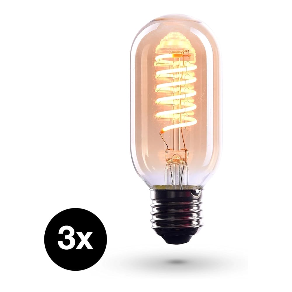 CROWN LED Dimmable Edison 4 Watt Light Bulbs, 3 Pack