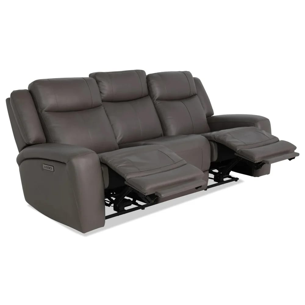 Verona Leather Power Reclining Sofa, Gray