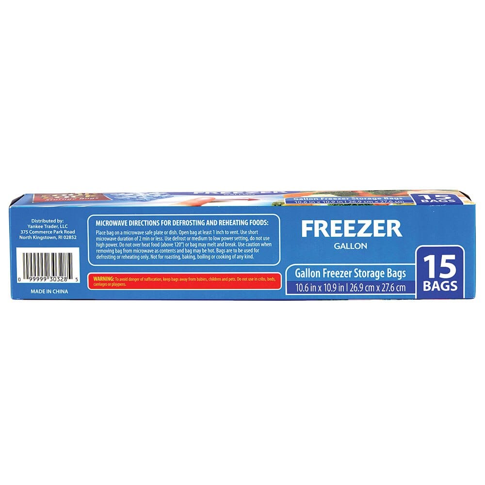 Food Lock Gallon Freezer Storage Bags, 15 Count