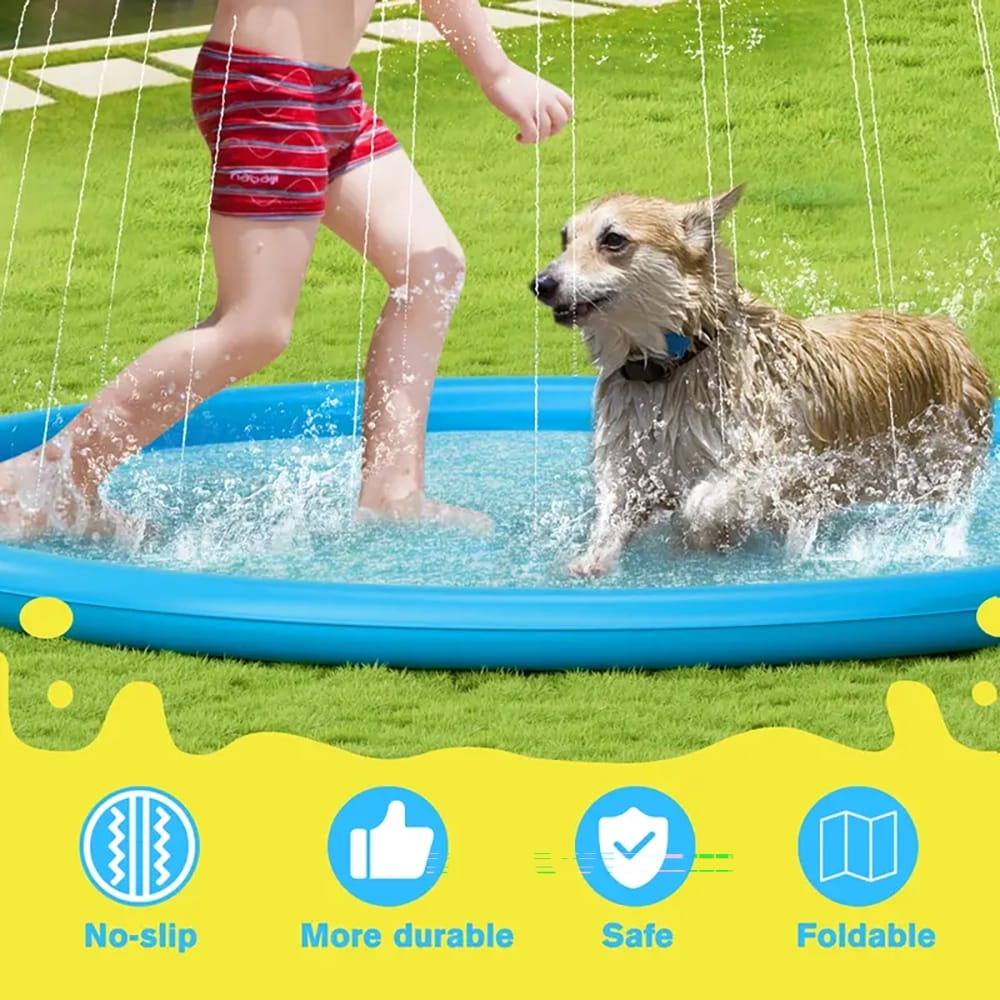 Pecute Dog Splash Pad Sprinkler, 74"