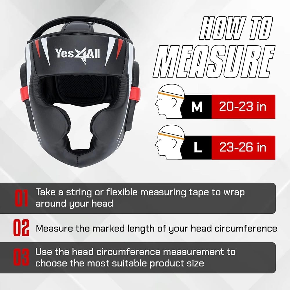 Yes4All Extreme Full Face Adjustable Boxing Headgear, Large