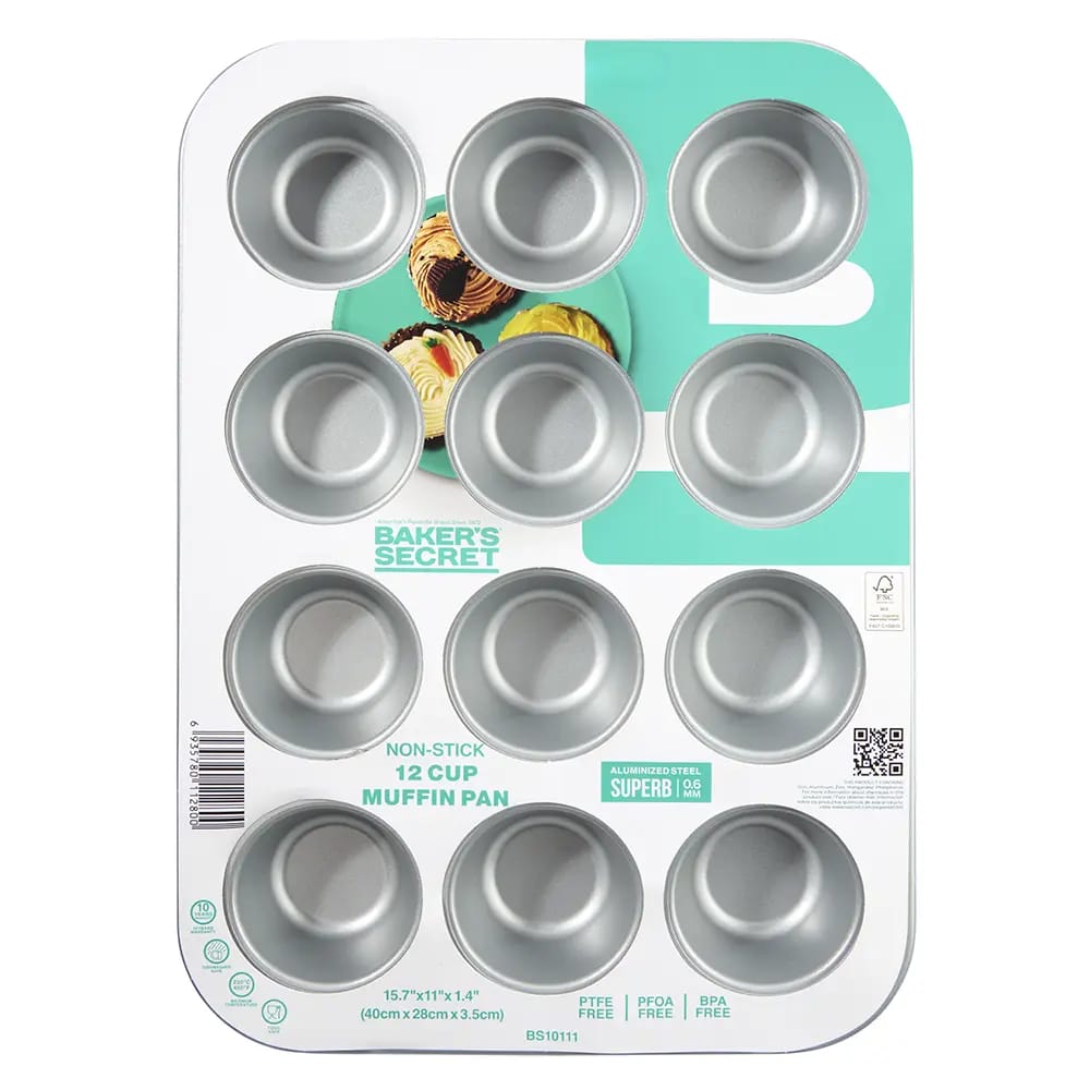 Baker's Secret Non-Stick Aluminized Steel 12 Cup Muffin Pan