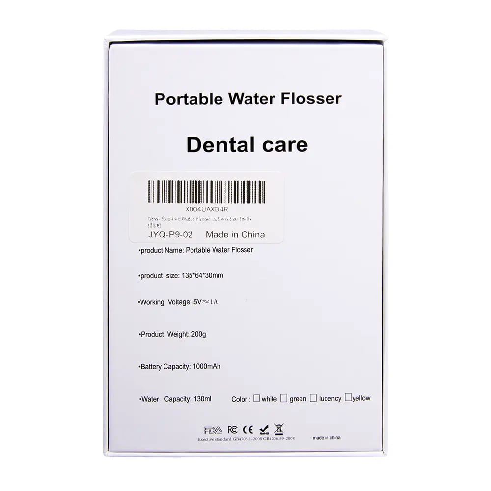Rooman Portable Dental Water Flosser, Blue, 130 ml