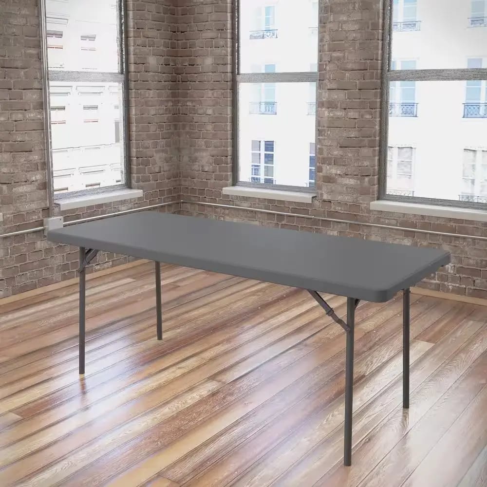Cosco Zown Commercial 5' Folding Table, Shark Gray