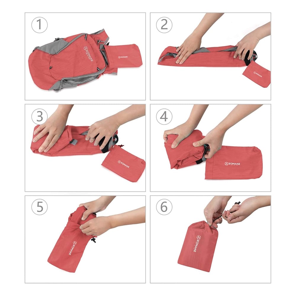 ZOMAKE Ultra Lightweight Packable Backpack, 18L, Red