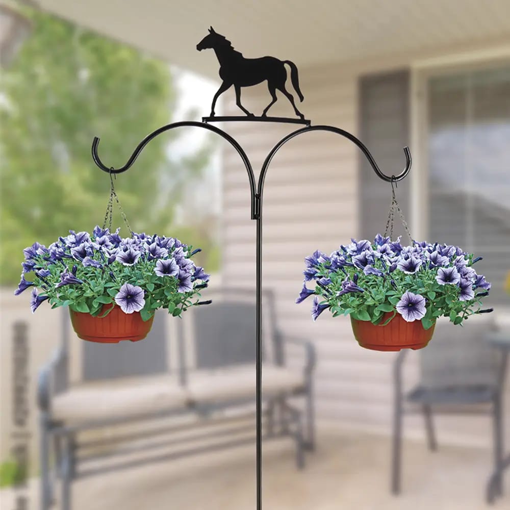 Wrought Iron Double Shepherd Hook , 74"