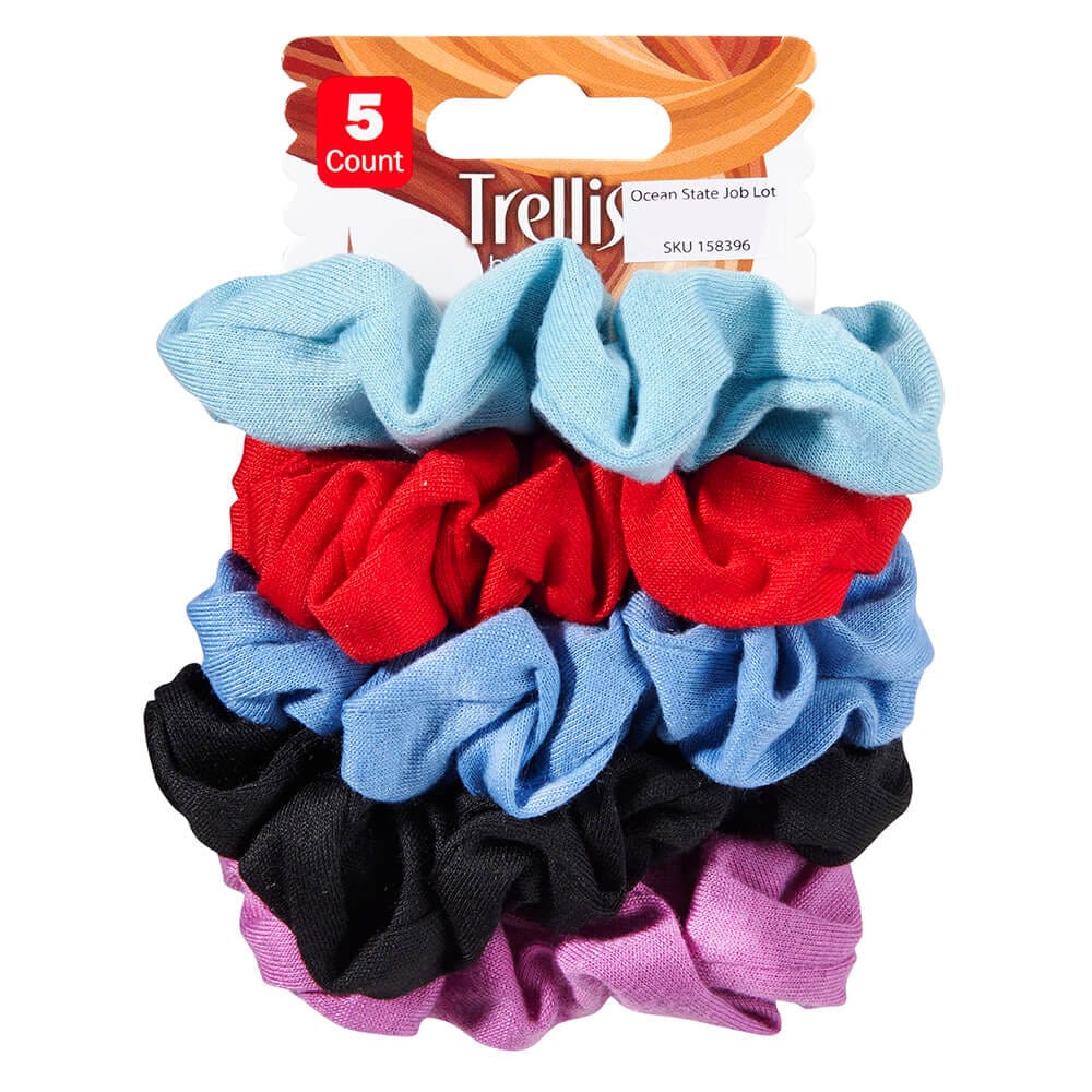 Trellis Boutique Assorted Hair Scrunchies, 5 Count