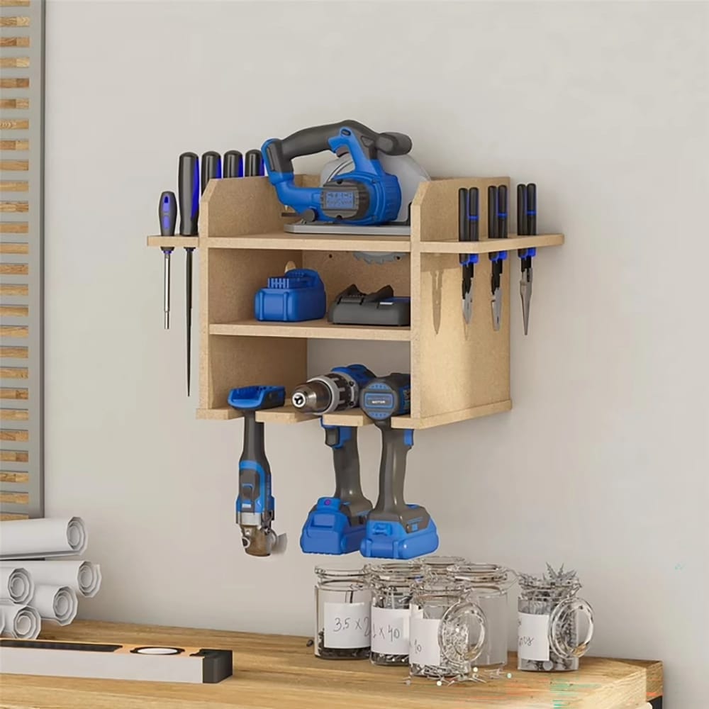 Systembuild Evolution Hanging Wall Mount Tool Organizer, Raw Board