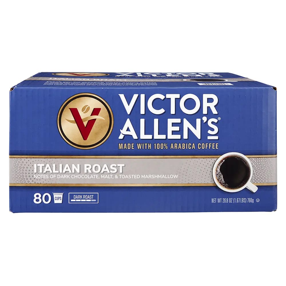 Victor Allen's Italian Dark Roast Coffee Cups, 80 Count