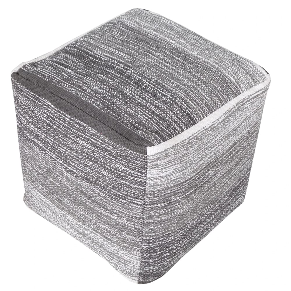 LR Home Geometric Cube Pouf, Gray
