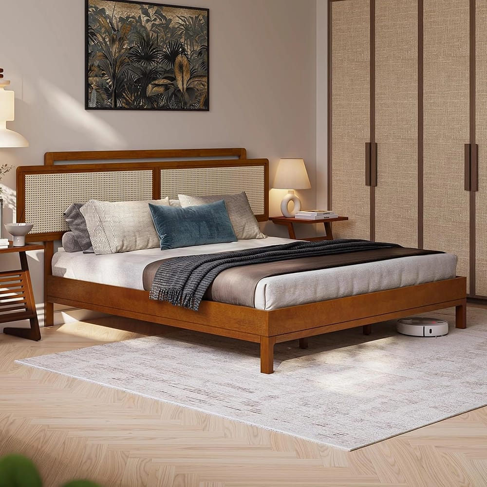 Bme Neil King Bed Frame, Milk Chocolate