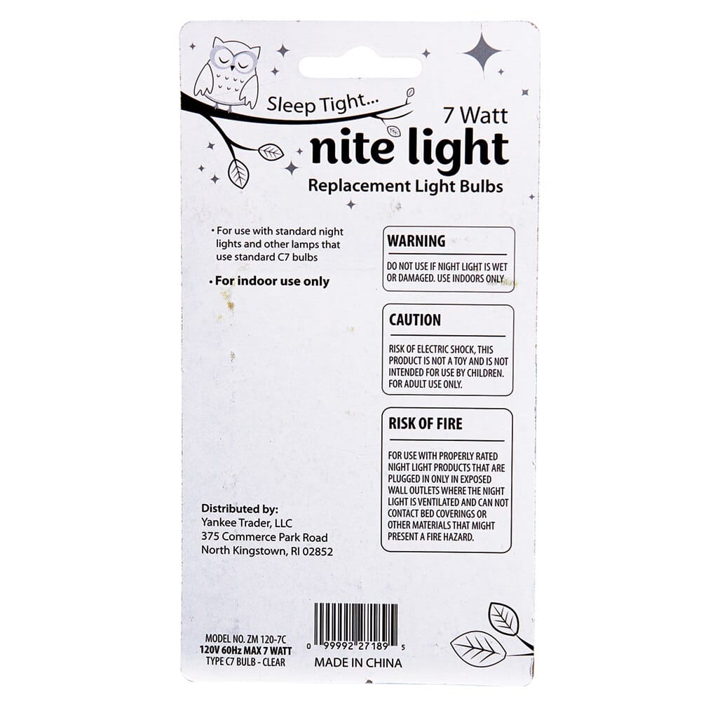 Sleep Tight 7 Watt Replacement Nite Light Bulbs, 4 Count