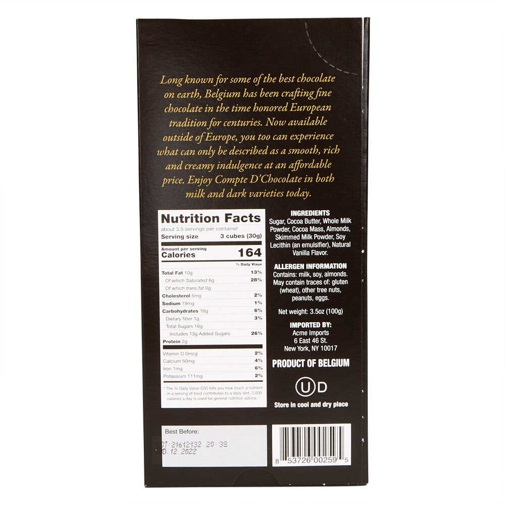 Fine Belgian Milk Chocolate Almonds, 3.5 oz