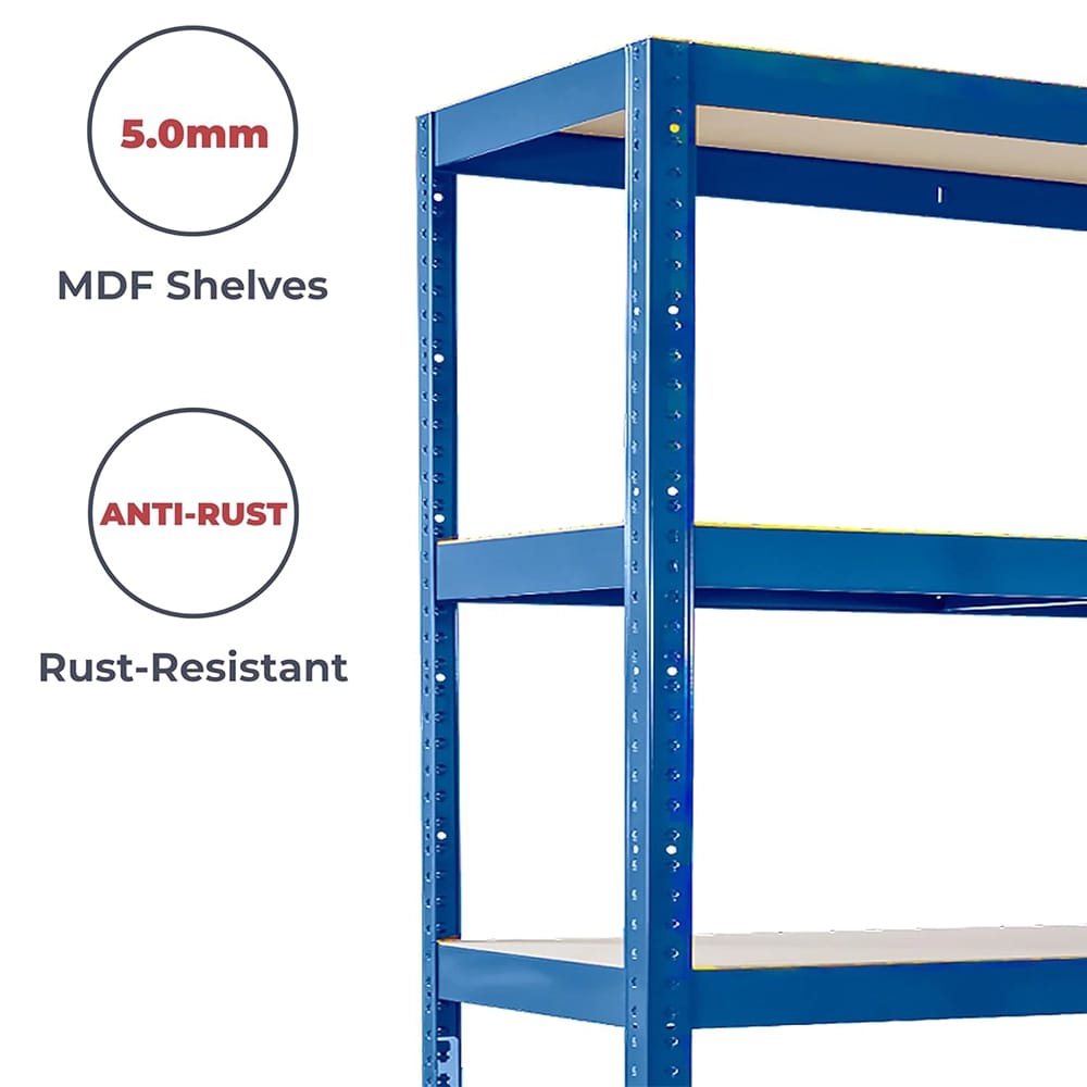 G-Rack 5-Tier Garage Shelving Unit, 47" x 24" x 71", Blue
