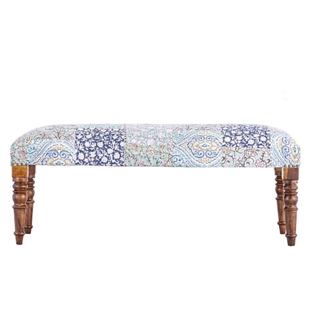 Albany Living Patchwork Print Bench, Blue/Green