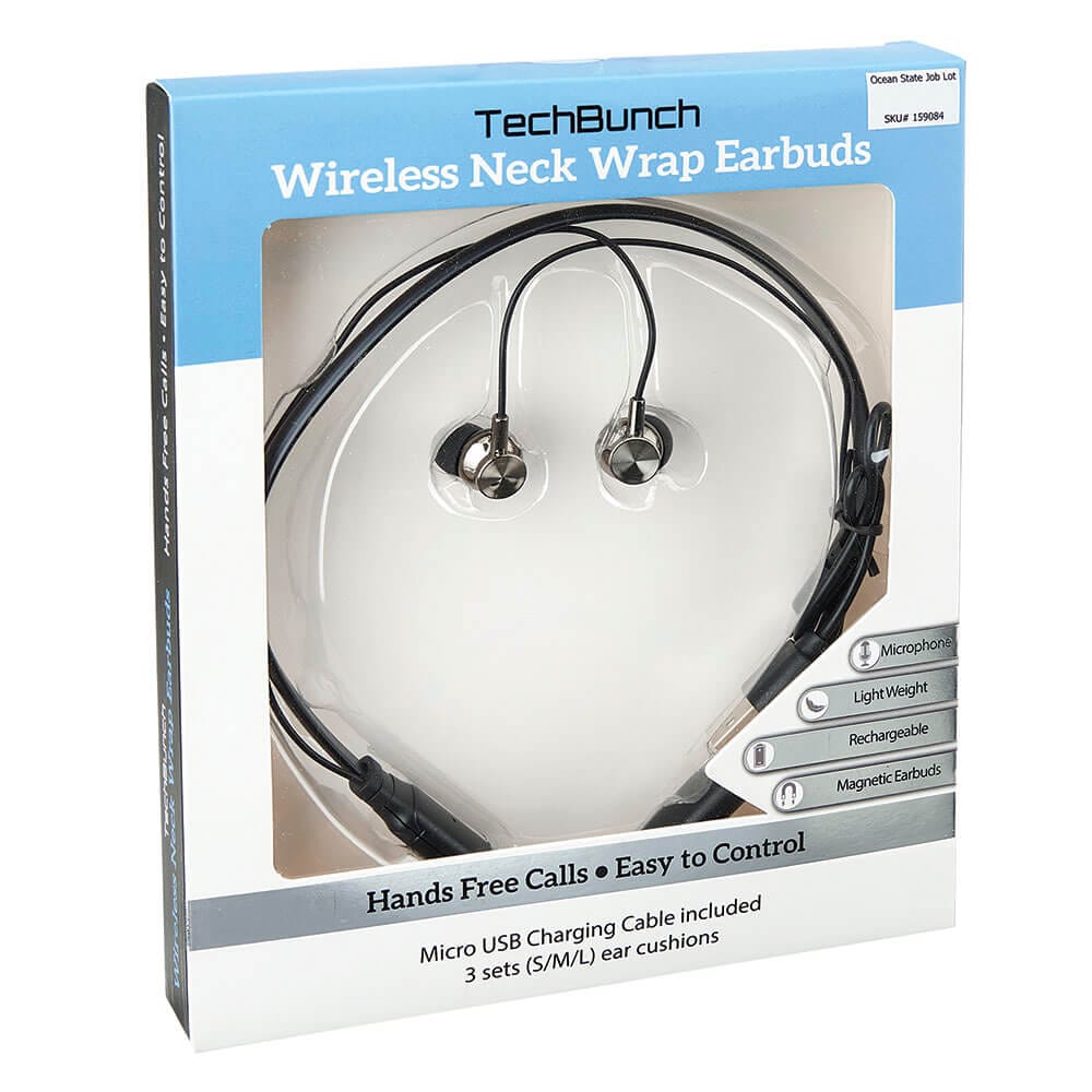 TechBunch Wireless Neck Wrap Earbuds