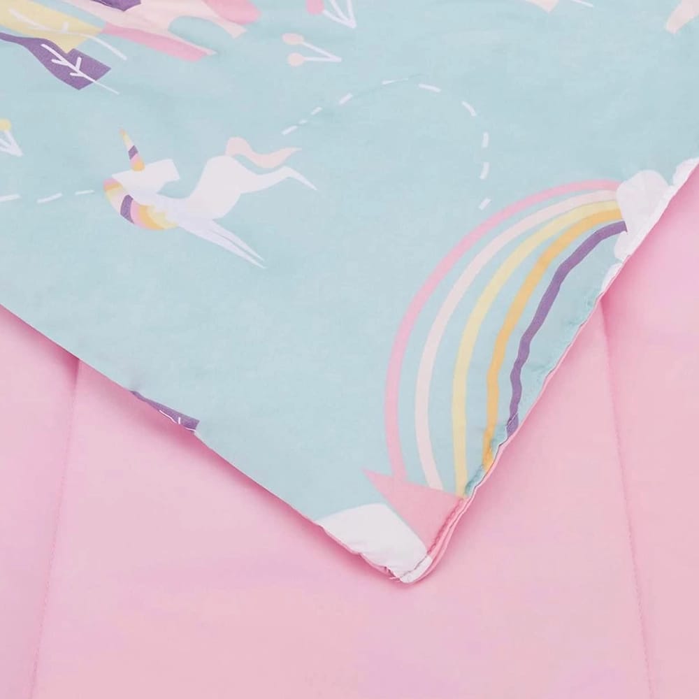 Easy-Wash Microfiber Bed-in-a-Bag Bedding Set, Full/Queen, Unicorn Kingdom