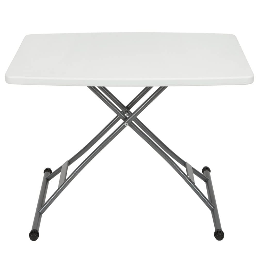 Enduro Adjustable White Folding Table, 20" x 30"