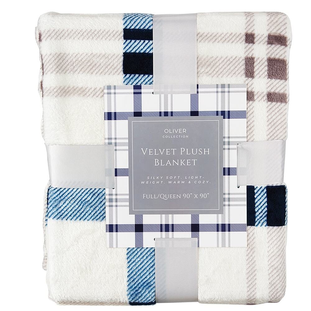 Oliver Collection Velvet Plush Full/Queen Blanket