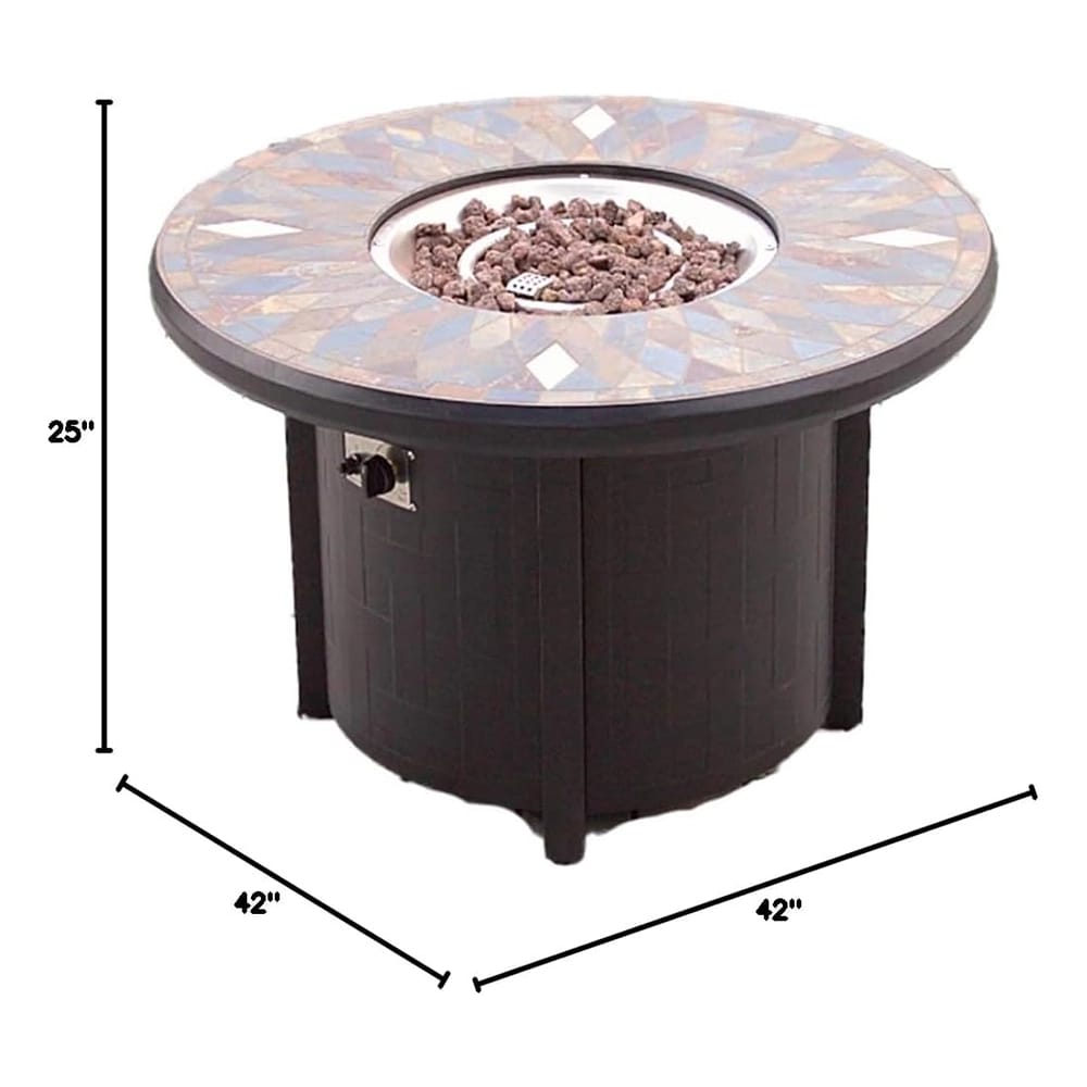 Pebble Lane Living Slate Top Outdoor Fire Pit with Metal, 50,000 BTU