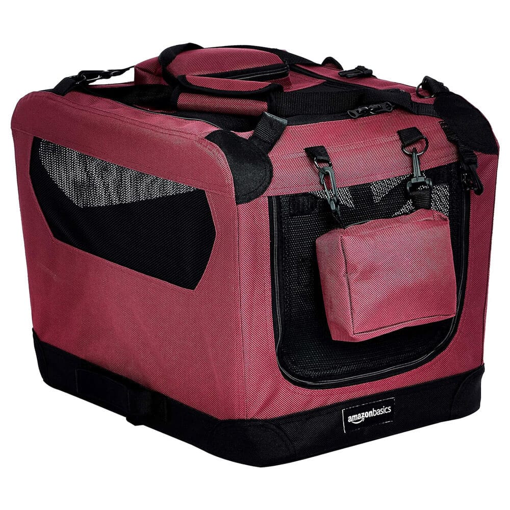 Foldable Soft-Sided Pet Carrier, 21" x 15" x 15", Red