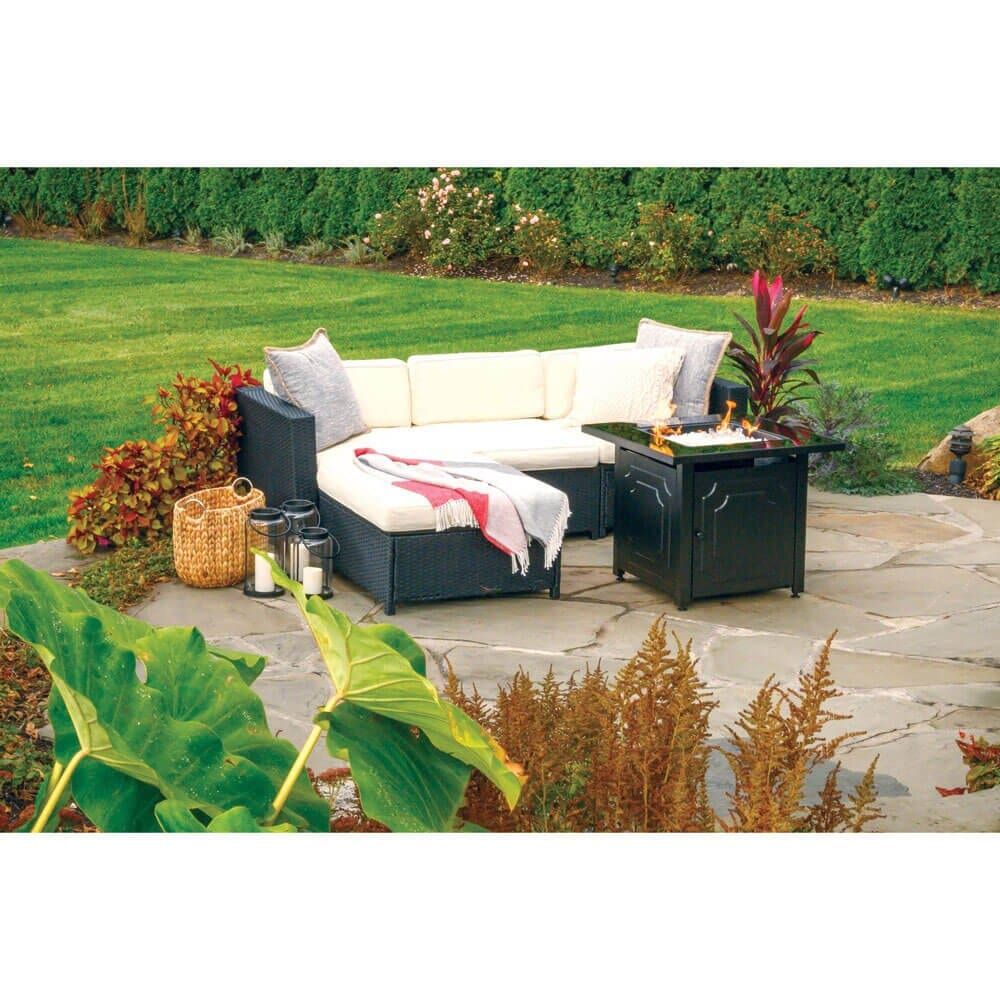 Endless Summer 30" Outdoor Propane Gas Fire Pit, 50,000 BTU, White Fireglass