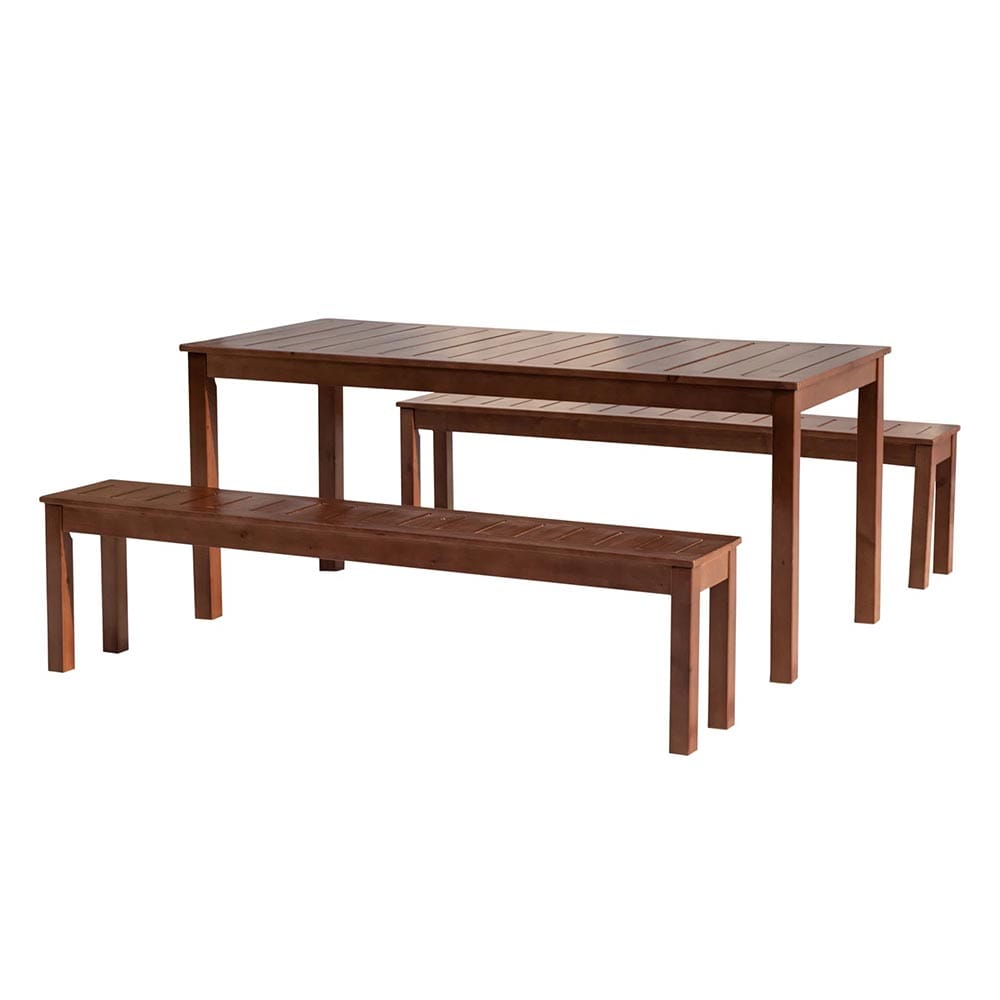 4-Person 69" Acacia Wood Picnic Dining Set