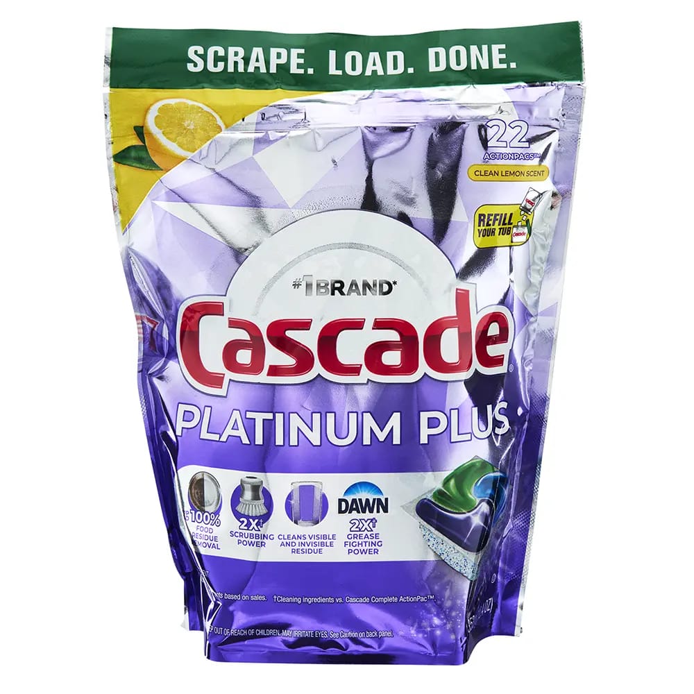 Cascade Platinum Plus Dish Detergent Pods, 22 ct