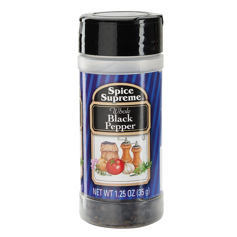 Spice Supreme Whole Black Pepper, 1.25 oz