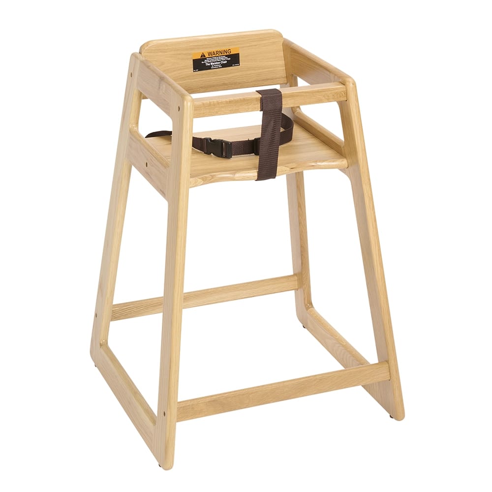 Tomlinson Industries Stacking Restaurant Wood High Chair, Natural