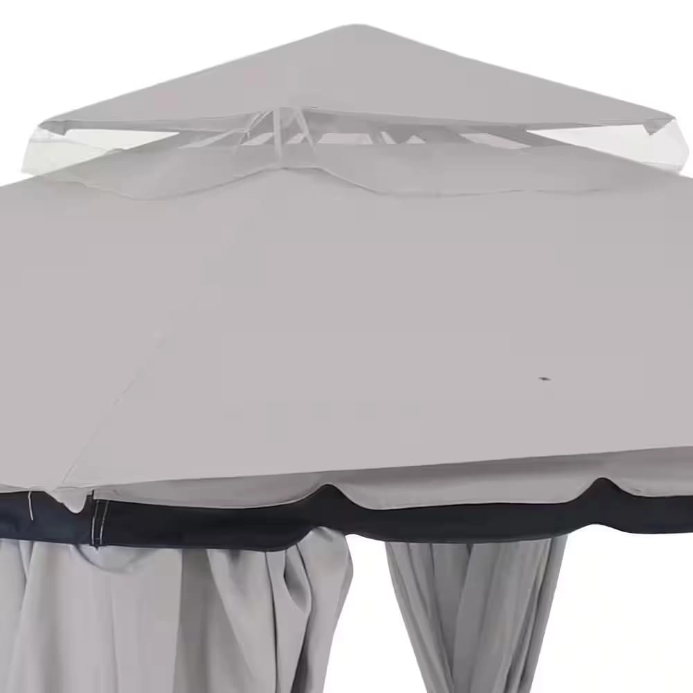 Sunnydaze 9.2' x 9.2' Soft Top Patio Gazebo with Screens and Privacy Walls, Gray