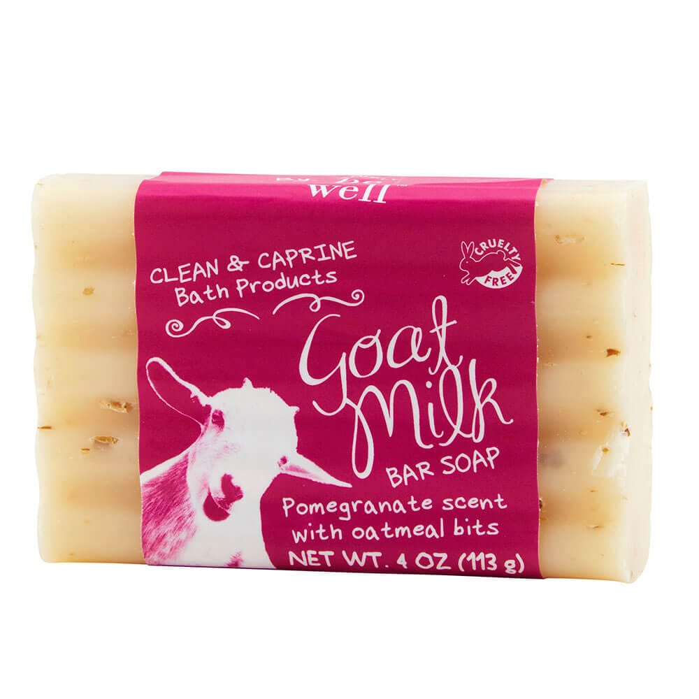 Simply Be Well Pomegranate Scented Goat Milk Bar Soap with Oatmeal Bits, 4 oz