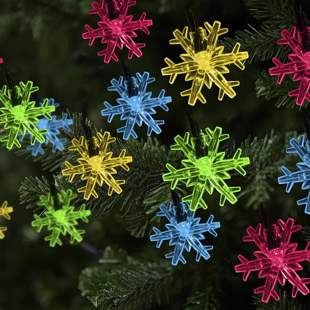Snowflake Solar String Lights