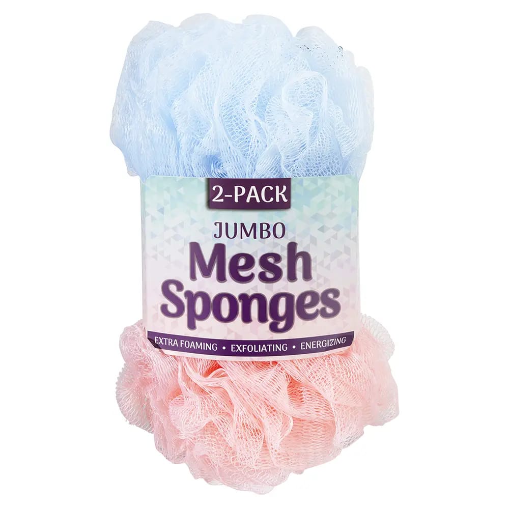 Jumbo Mesh Sponges, 2 Count