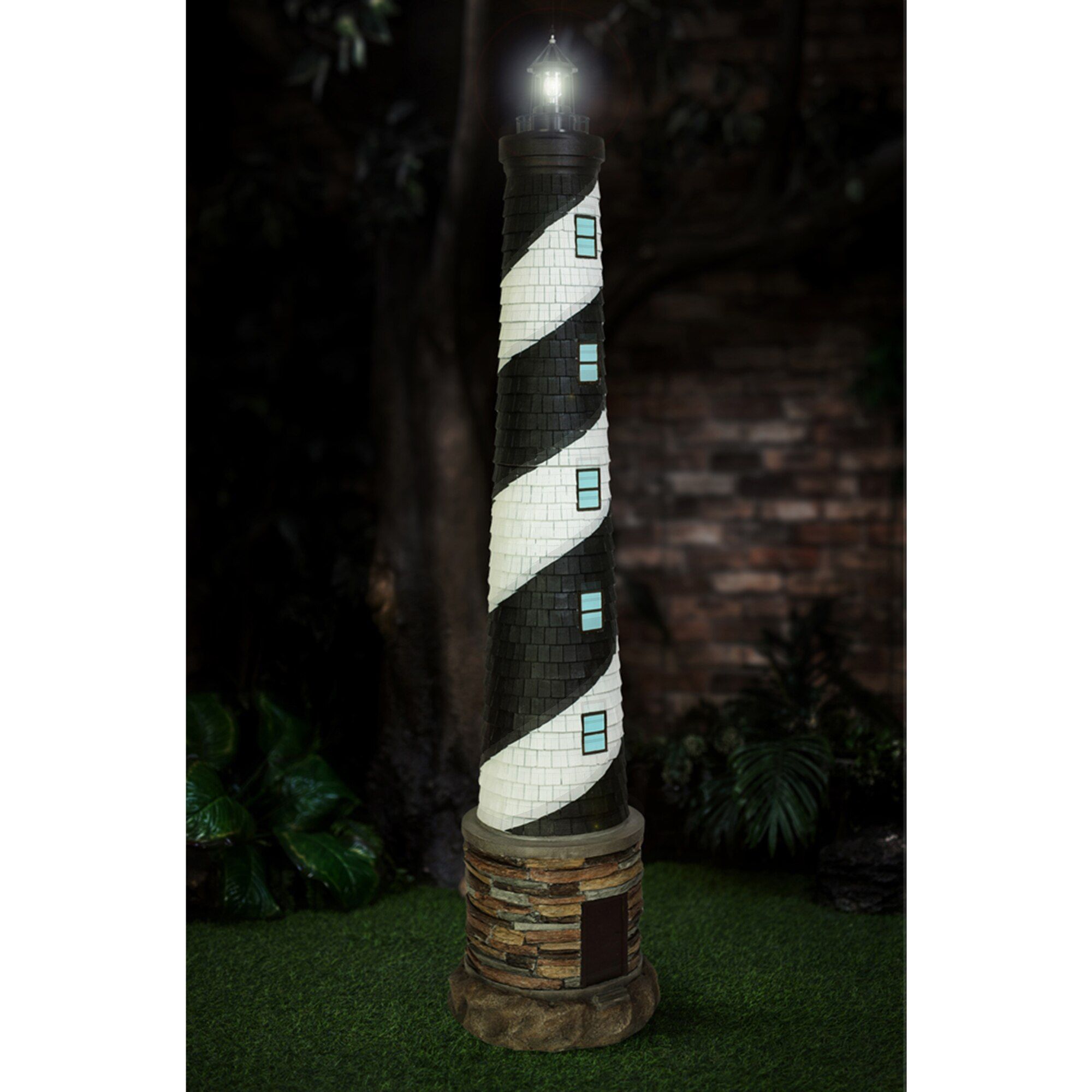 72" Solar Lighthouse with Foghorn Sound