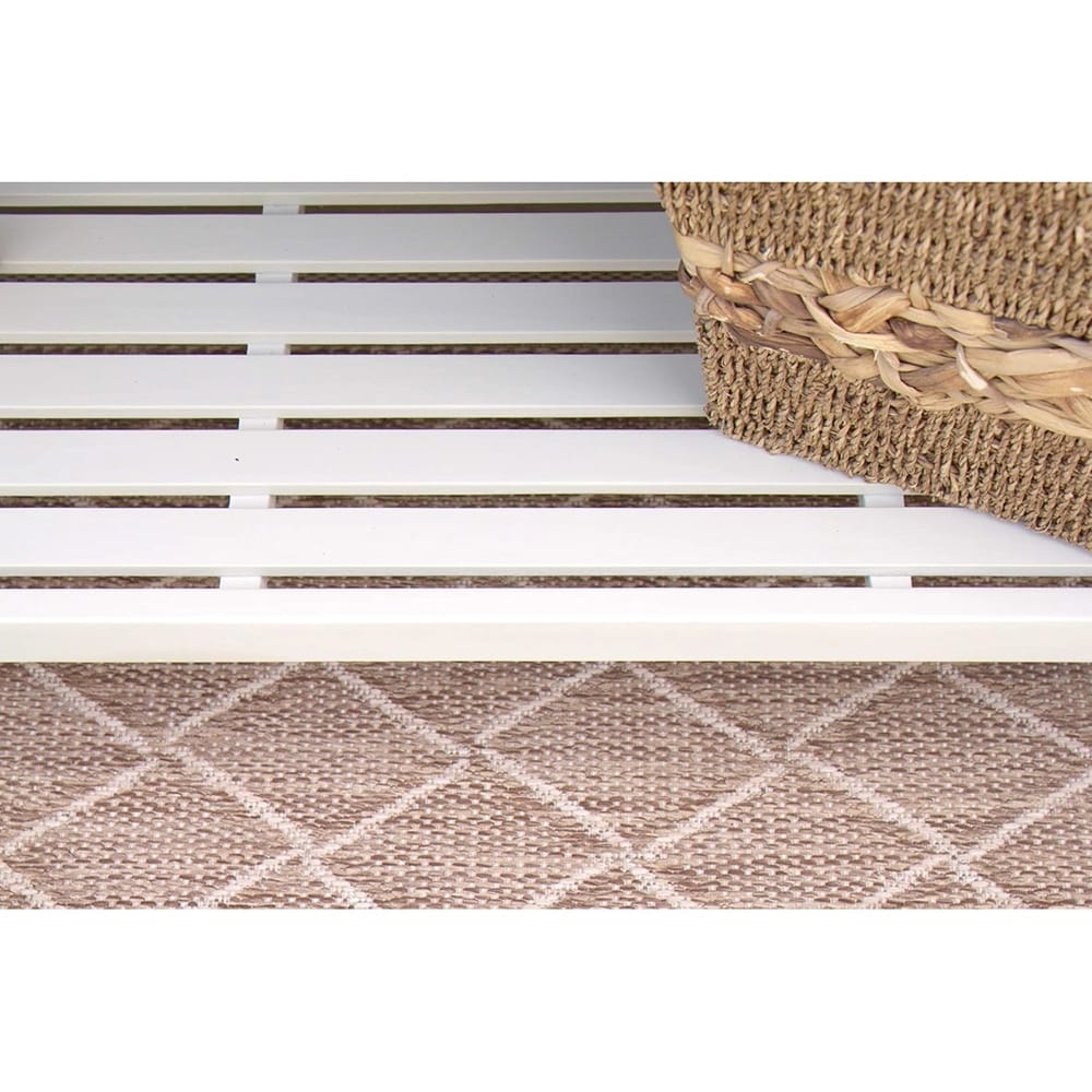 Pebble Lane Living Outdoor & Indoor Patio Console Serving Bar Table with Lower Shelf, White