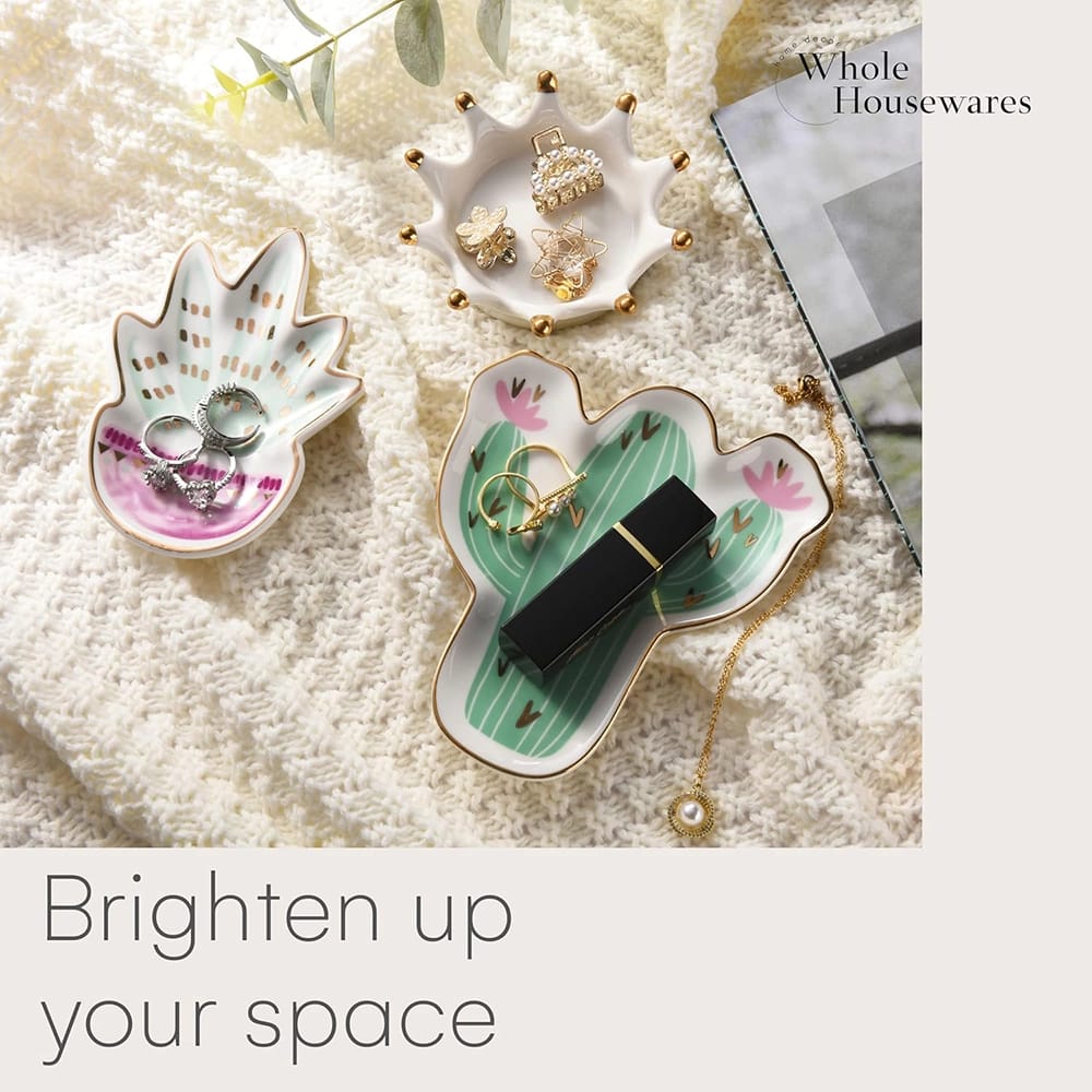 Whole Housewares Ceramic Jewelry Dishes, Set of 3