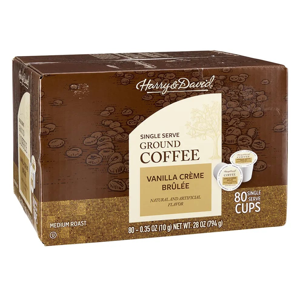 Harry David Medium Roast Vanilla Creme Brulee Coffee Cups, 80 ct
