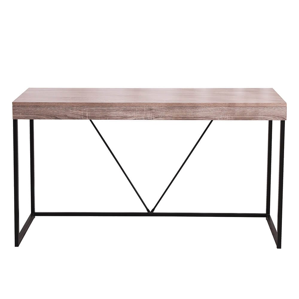 55" Modern Office Desk, Oak Gray/Black