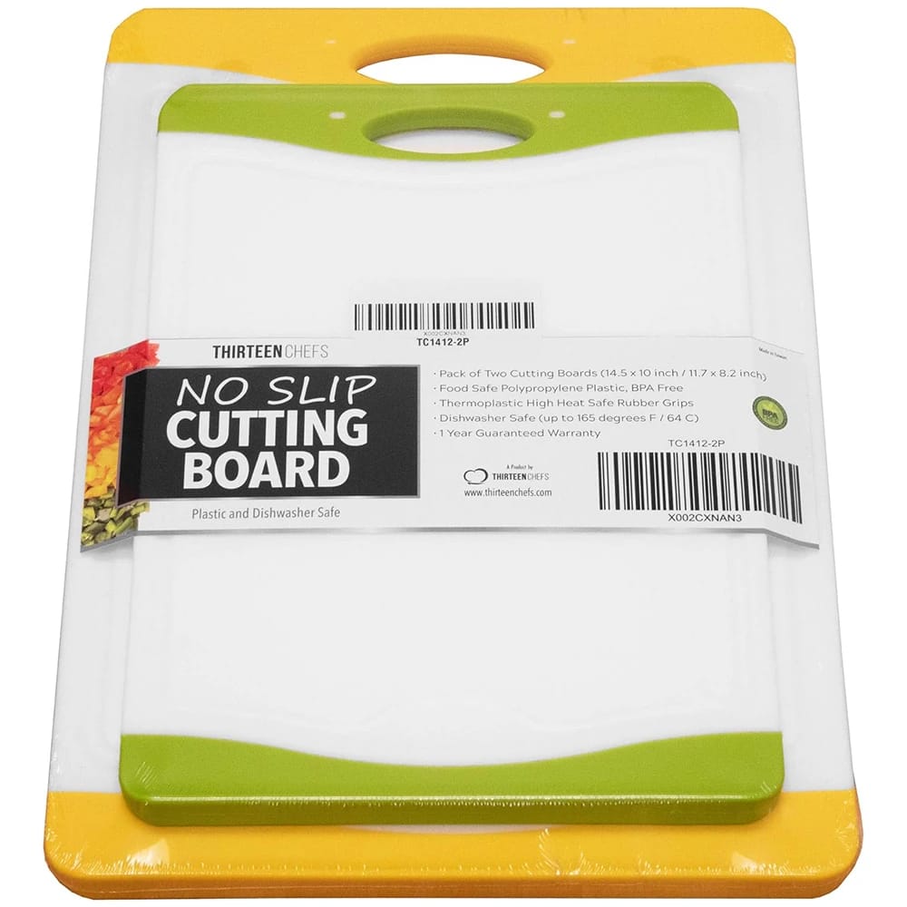 Thirteen Chefs Non-Slip Plastic Cutting Boards, Set of 2