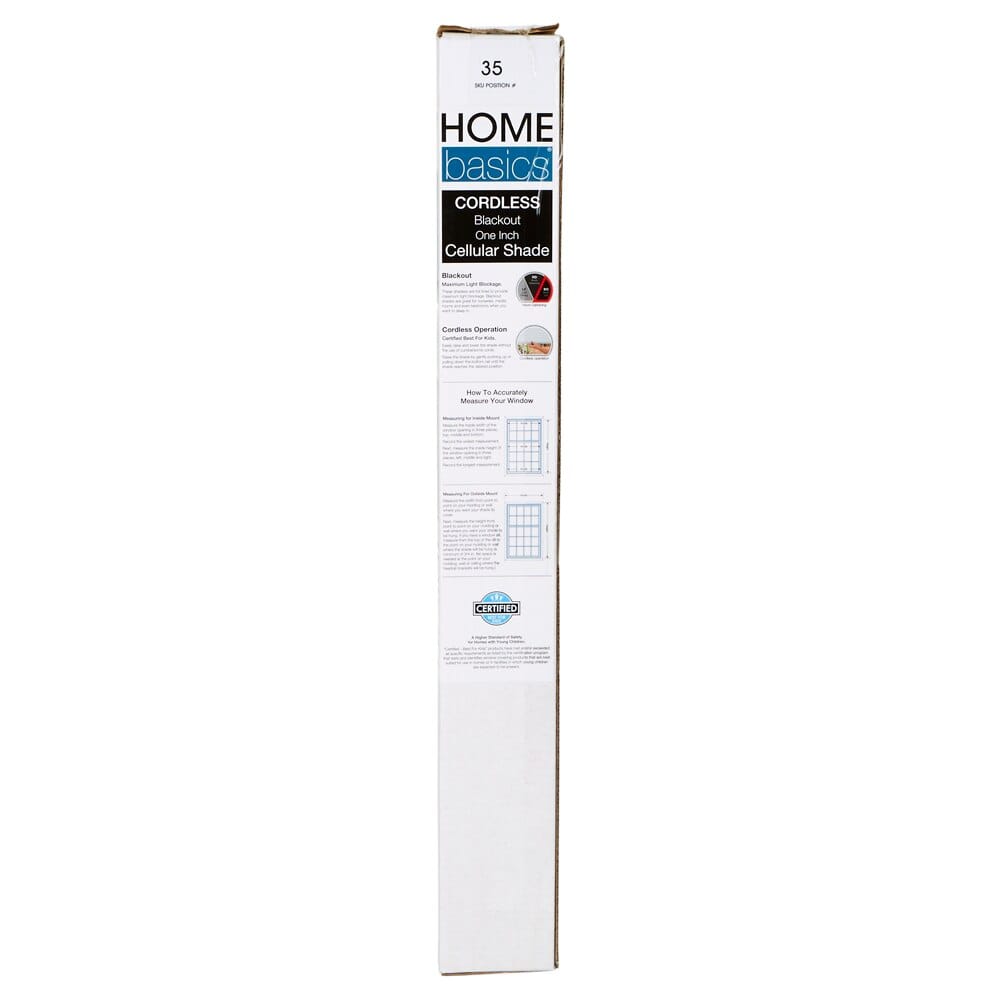 Home Basics Cordless Room Darkening 1" Cellular Shades, White, 23" x 72"