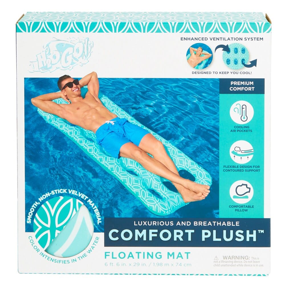 Bestway H2OGO! Luxurious and Breathable Comfort Plush Floating Mat, 6'6"