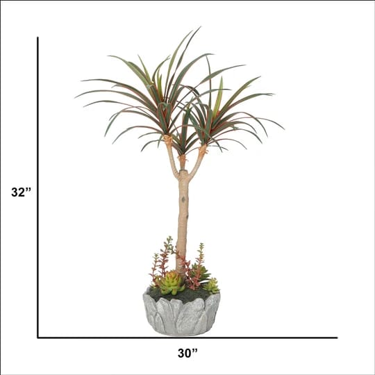 Vintage Home 32" Dracaena with Faux Moss and Undergrowth