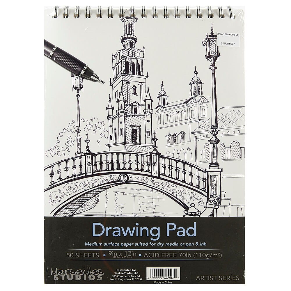 Marseilles Studios Artist Series Drawing Pad, 9"x12", 50 Sheets