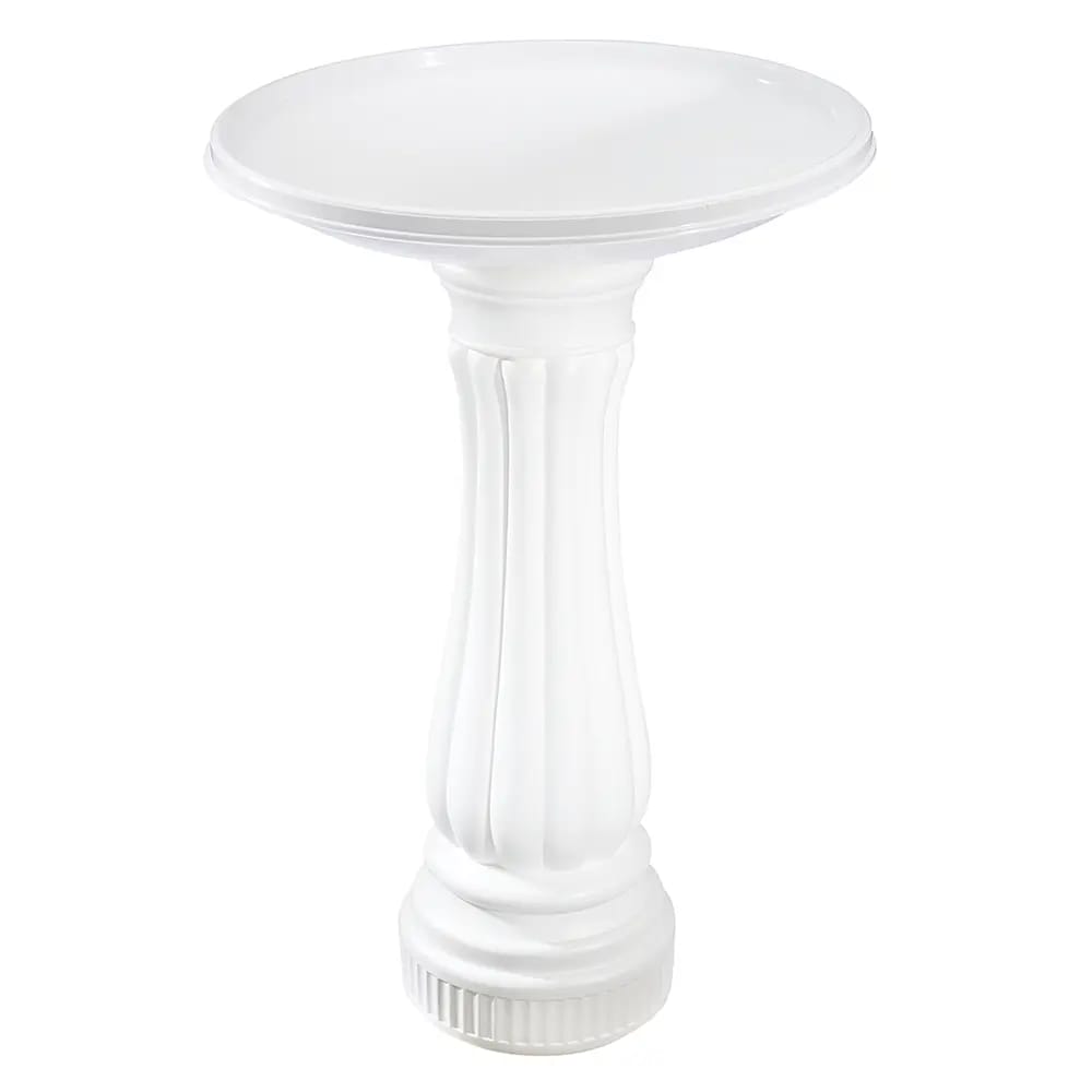 Resin Bird Bath, White, 17" x 25"