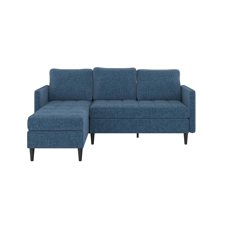 Dorel Home Xandor Modular Sectional Sofa with Storage Chaise, Blue Linen