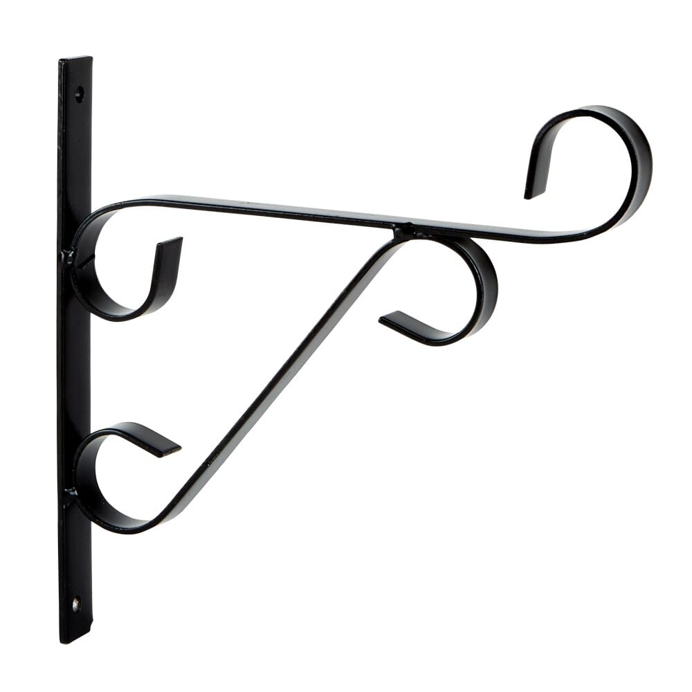 Wrought Iron Scroll Wall Mount Plant Bracket, 8.75"